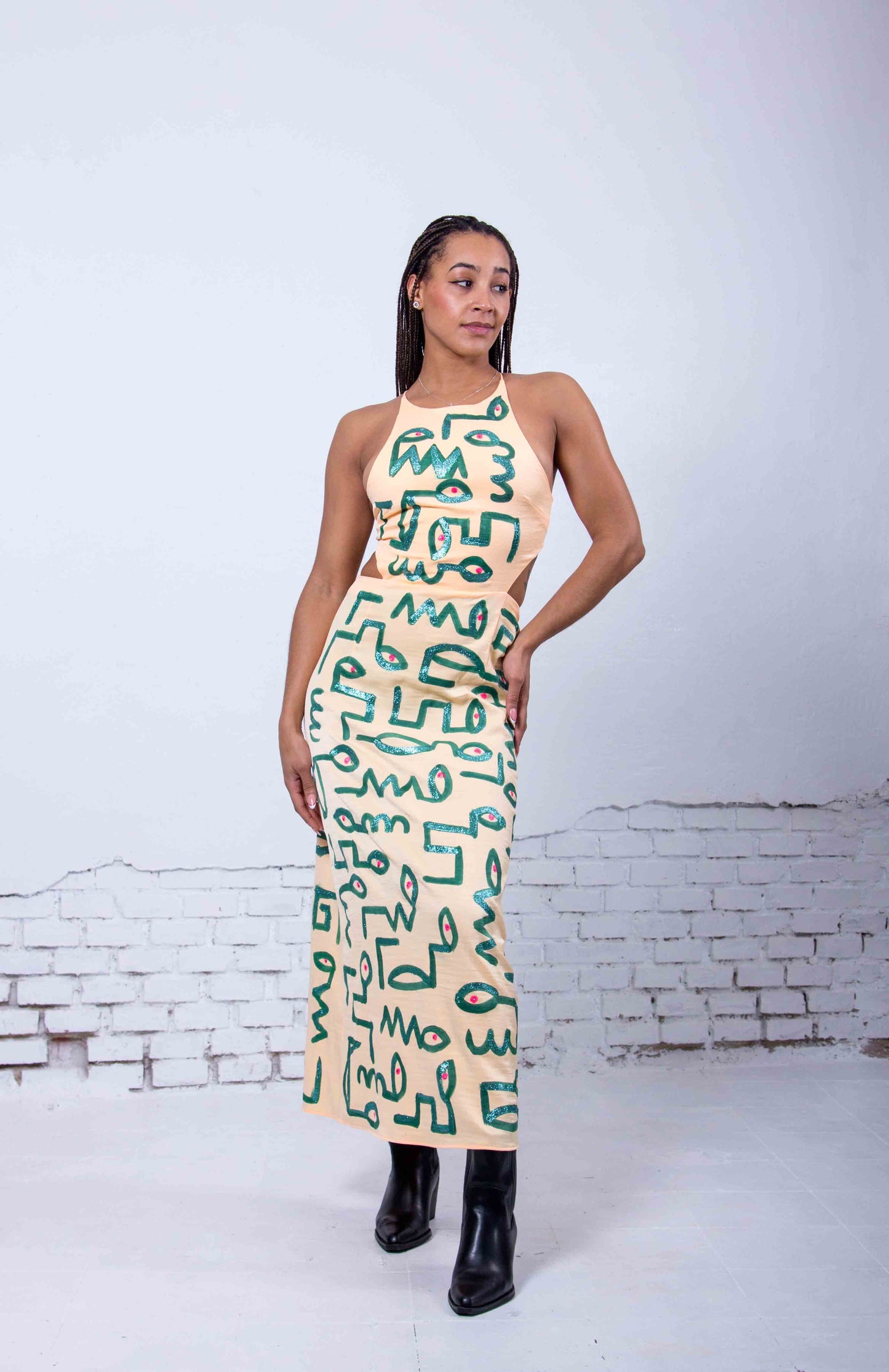 ORANGE SNAKES DRESS